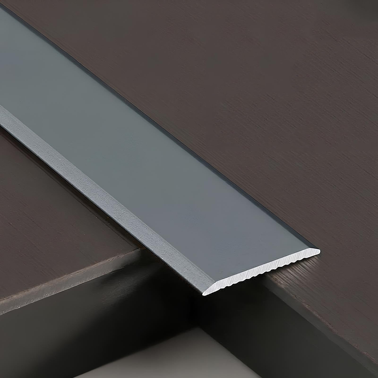 Profilo di transizione pavimento alluminio, Soglia di Autoadesivo | Barra niveladora piso del pie, 1 pieza, para laminado, azulejos y parqué(Gray,20mmx140cm)