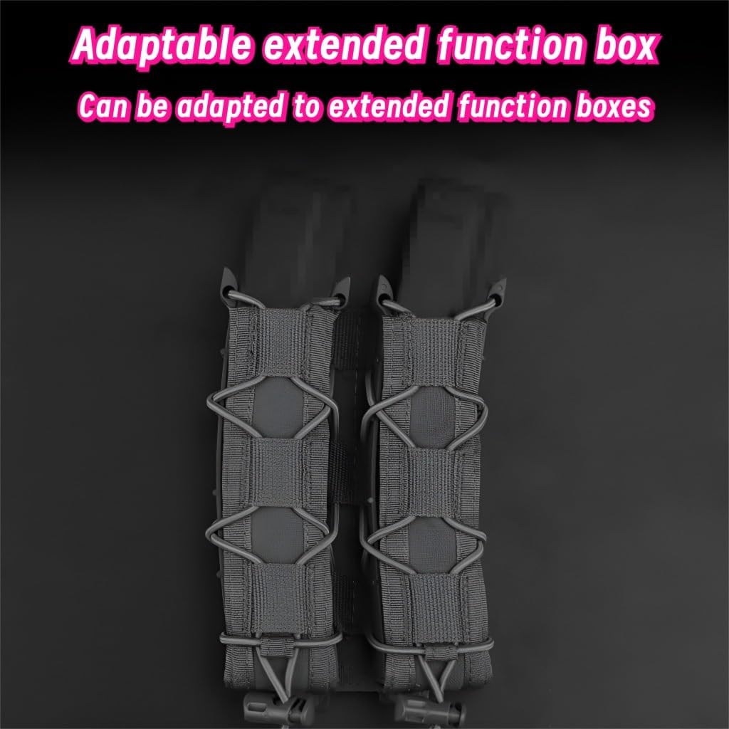 Long Dual Quick-Draw Pouch, MOLLE Compatible Nylon Bag - 10x16cm, 0.13kg For Team Activities, Tactical Games, Movie Props