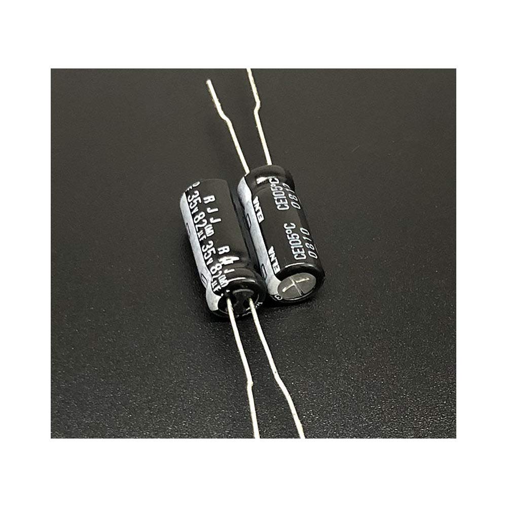 10pcs 82uF 35V Japan Elna RJJ Series 6x15mm Low Impedance High Reliability 35V82uF Audio Aluminum Electrolytic Capacitor Electronic Devices