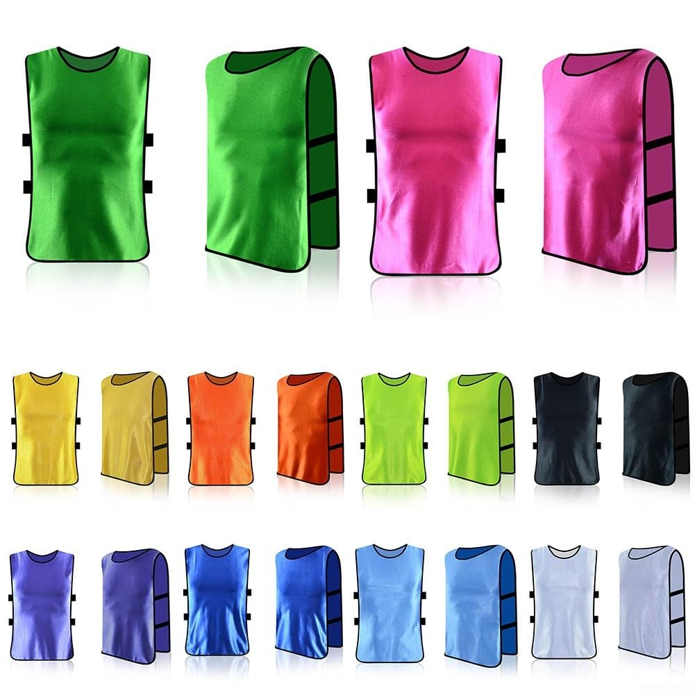 Lot De 6 Gilets D'entraînement En Polyester - Pour équipes Sportives - Couleurs Vives - Confortables Et Respirants