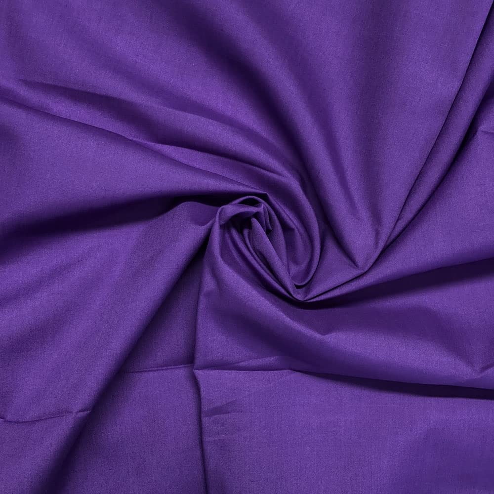 Oh Sew Crafty Limited Cadbury Purple 12 Plain Polycotton Fabric 60+ Colours Poly Cotton Dress Craft Sold Per Meter (Cadbury Purple 12)