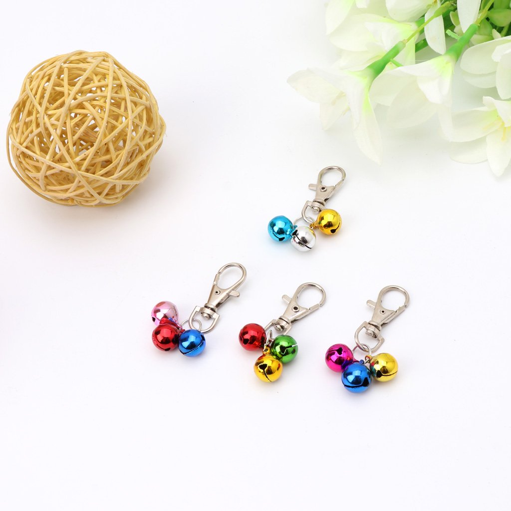 BOGEEL Pet Dog Collar Bells with Lobster Clip Colorful Metal Bells Bells Dog for Cat Collars Decoration Charm Pet Accesso