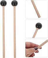 Vista 7 de EXCEART Palillos de mazos con mango de madera, 1 par de palitos de goma xilófono de percusión con mango de madera, accesorios musicales