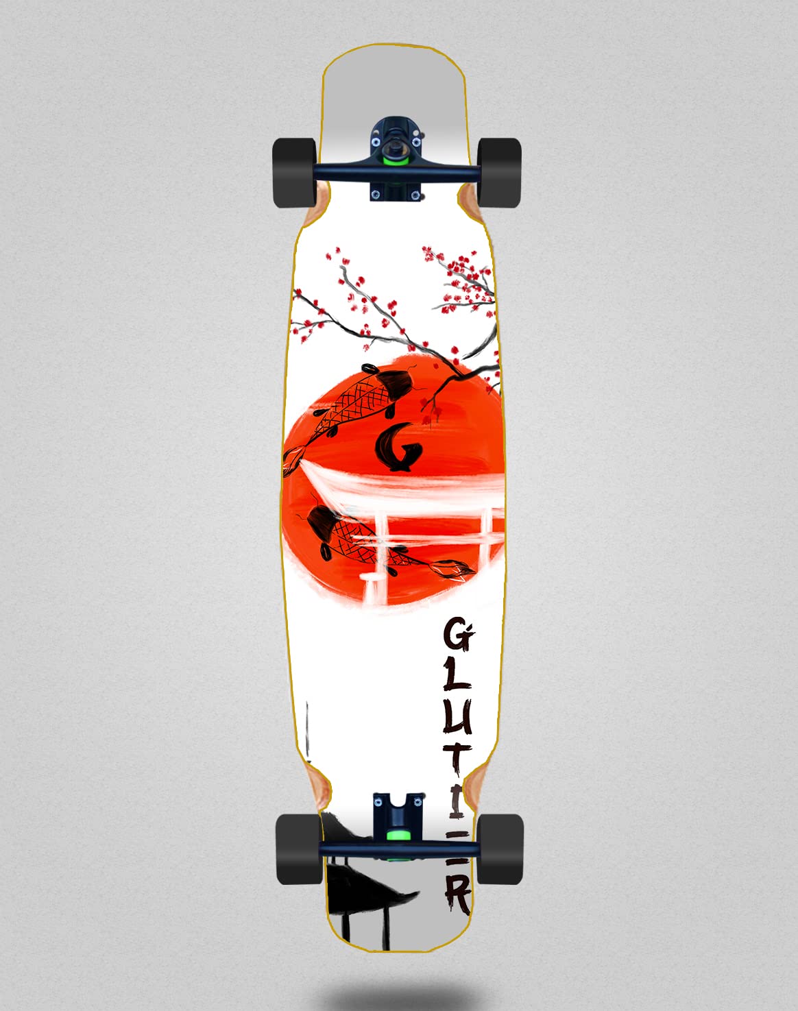 Glutier Deskorolka Longboard Komplett Mix Bamboo 46x9 Japan Xio