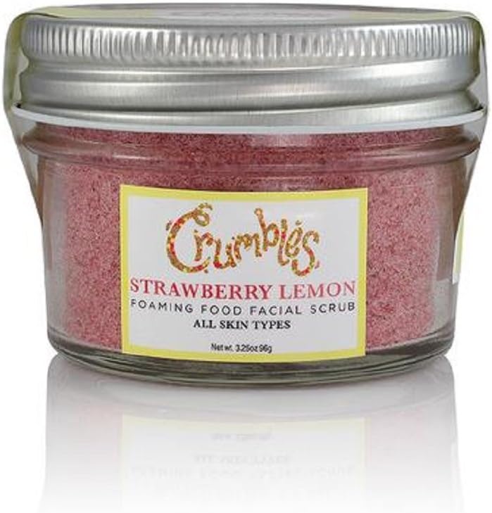 Buff Her Organic Exfoliating Foaming Cleansing Scrub, Strawberry Lemon Crumbles, 3.25 Ounce
