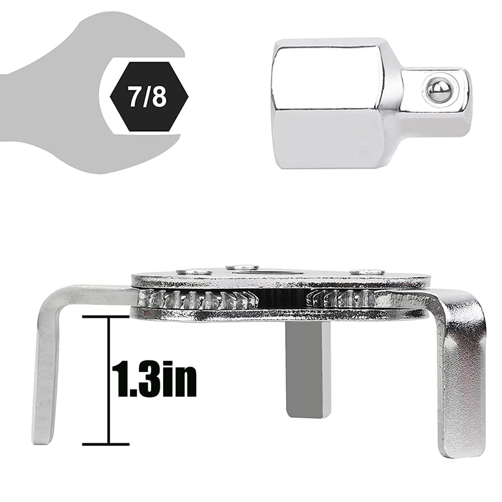 Chiave Universale 3 Ganasce Per Filtri Olio - Regolabile 60-100mm, Acciaio 45# - Foto 4