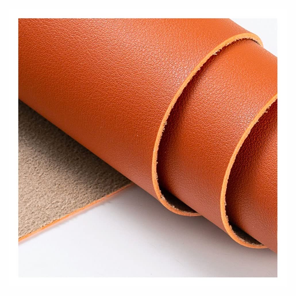 Generic Pu Leder, Ette Grau Kunstleder Stoff Wildleder Zurück Ledertuch Wasserdicht Kratzfest Zum Nähen Bow Bag Sofa Auto Diy/Orange 300Cm/W1,38M