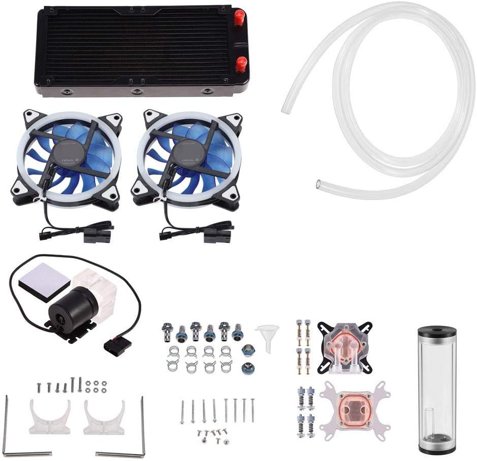 240mm DIY Water Cooling Kit for Computer, All-in-one Liquid PC Water Cooling Set, Cooler CPU/GPU Block Pump Reservoir CPU Cooler Kit with LED Fan Heat Sink
