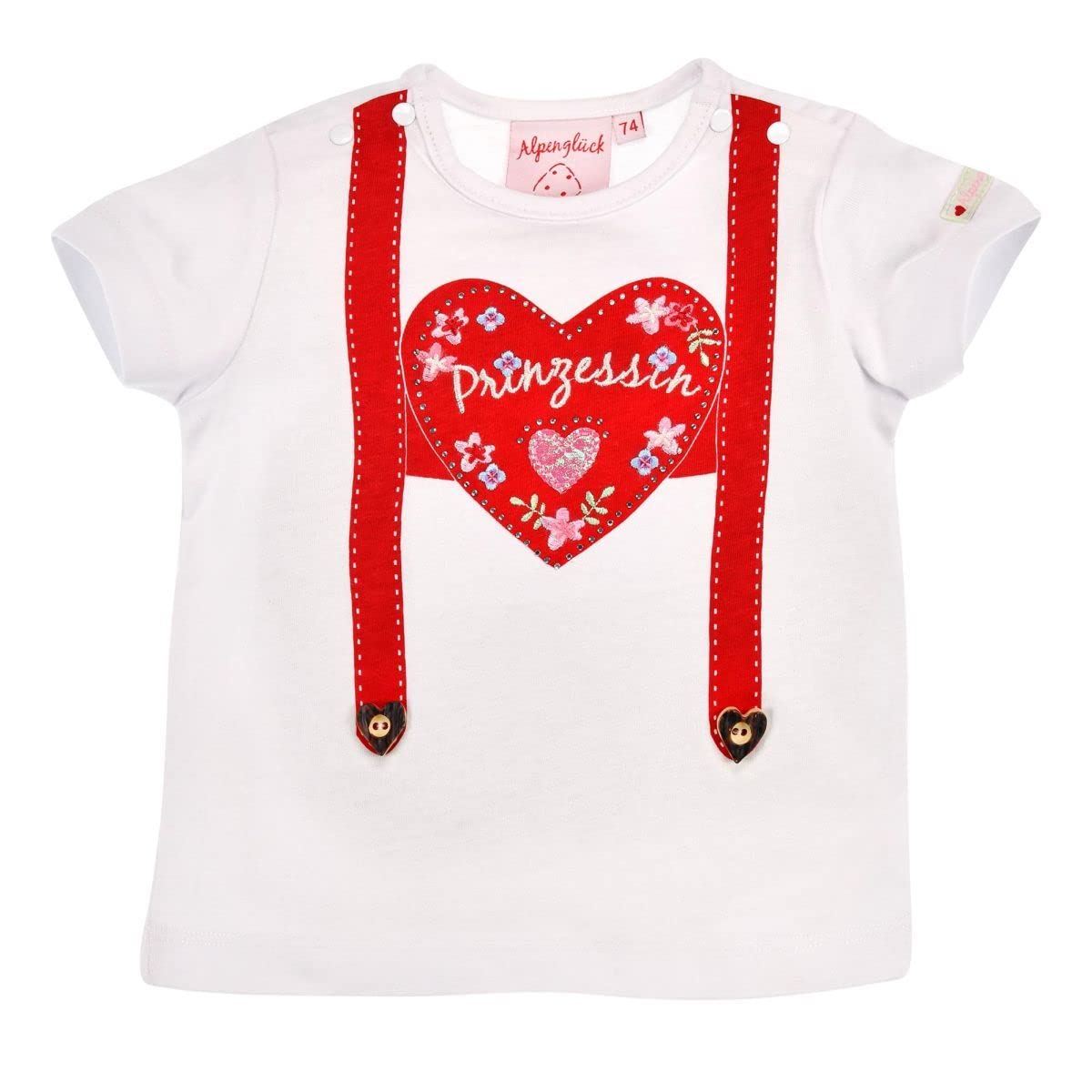 T-Shirt Baby-Shirt halbarm Prinzessin Tracht Baby Mädchen Weiß