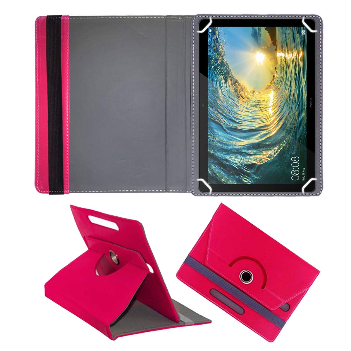 Fastway Rotating Leather Flip Case for Huawei MediaPad T5 Tablet (10.1 inch, 16GB, Wi-Fi + 4G LTE) Tablet Cover Stand (Pink) (B07V9S7N5X) Amazon Price History, Amazon Price Tracker