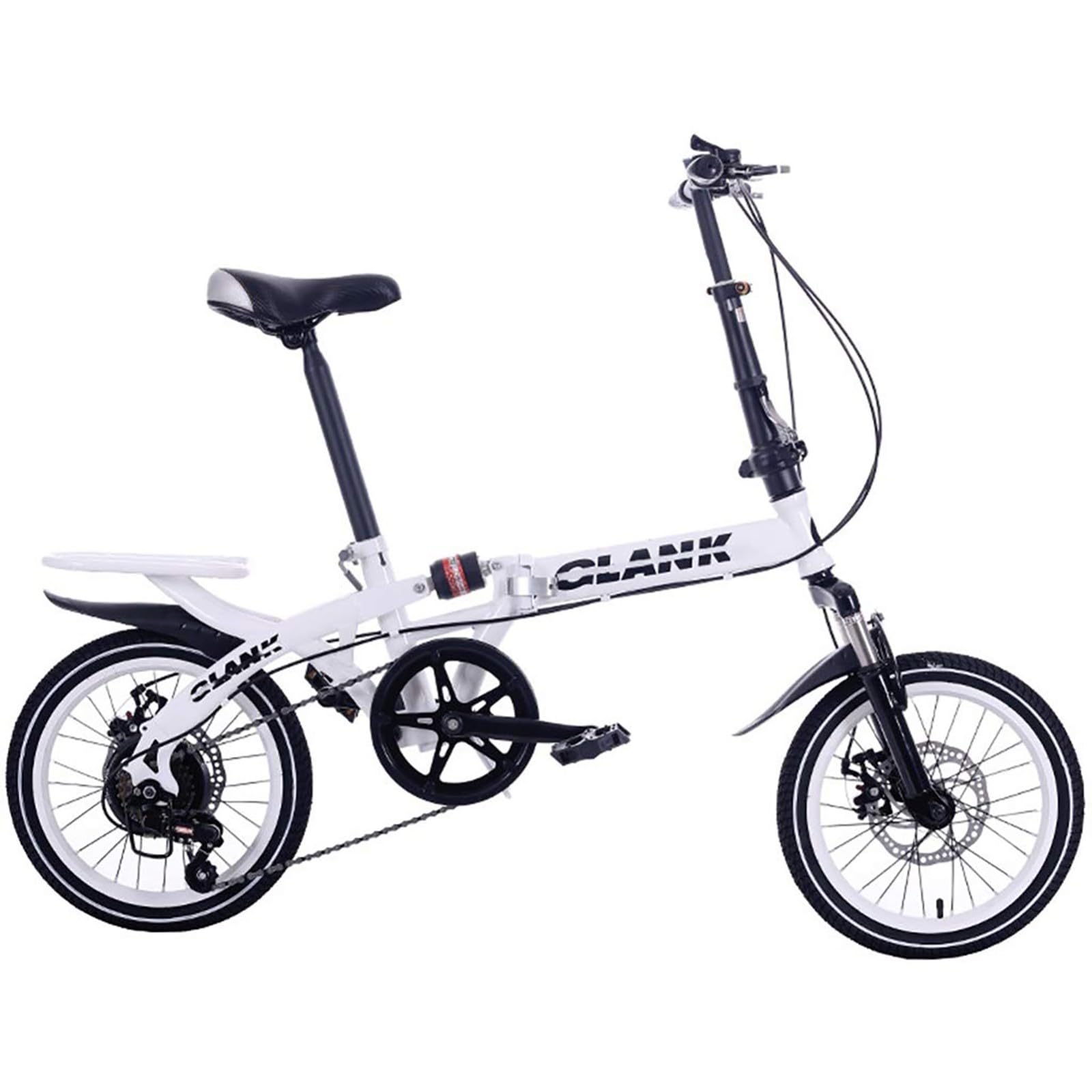 Bicicletta Pieghevole 18/16" City Bike Pieghevole, 6 Velocità, Anteriore E Posteriore Mudgard,Unisex, Mini Bici Pieghevole Leggera, Adatta A Partire Da 145Cm–18Cm C,16in