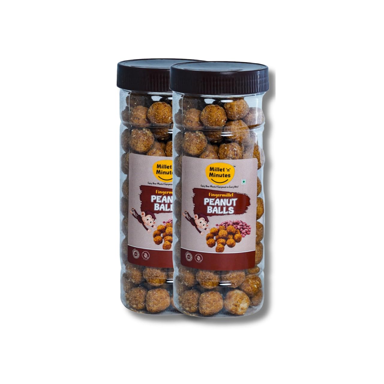 Millet 'n' Minutes Finger Millet Peanut Balls, No Oil Fried, No Artificial Flavours, 2 JarsP-image-35