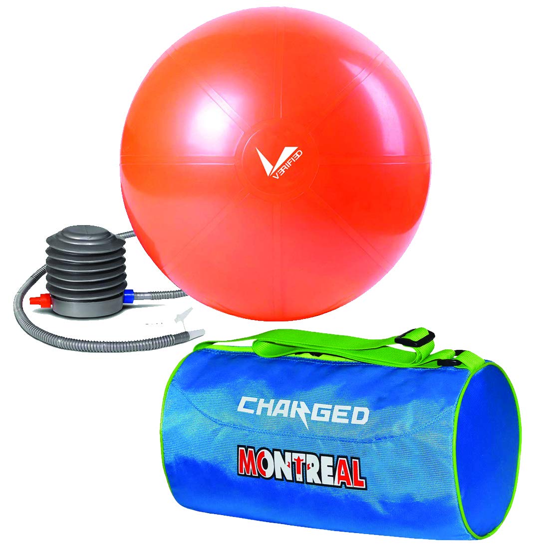VERIFIED Gym Set with VF-1005 Stability Ball and Charged Vancouver Small Gym Bag Sky-image-27