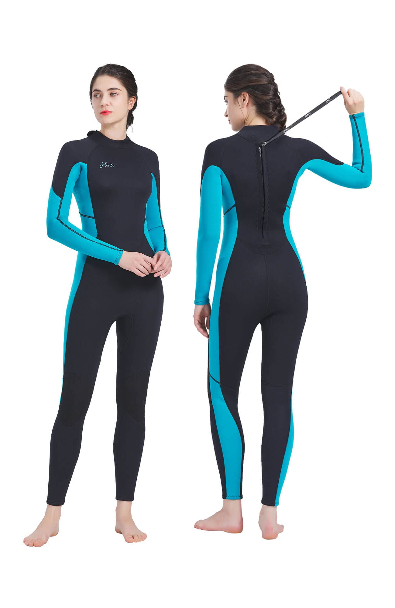 Hevto Men Wetsuits Women 3/2mm Neoprene Surfing Swimming Diving SUP
