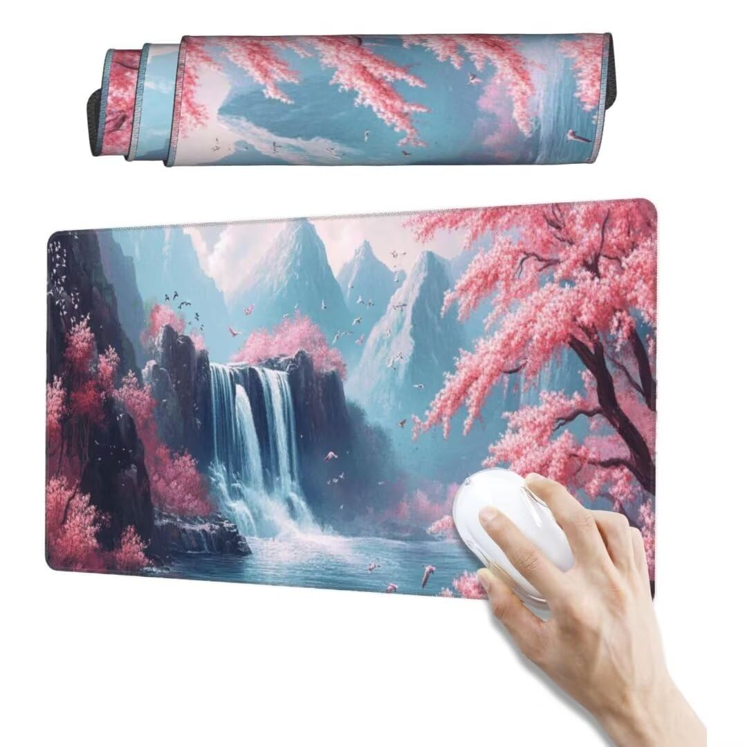 Landschaft Mauspad 1600 x 800mm, Mousepad XXL Schreibtischunterlage Chinesischer Mouse Pad, Gaming Mauspad Verbessert Präzision und Geschwindigkeit, Gaming-Mauspads für Pc und Gaming Zubehör qw306