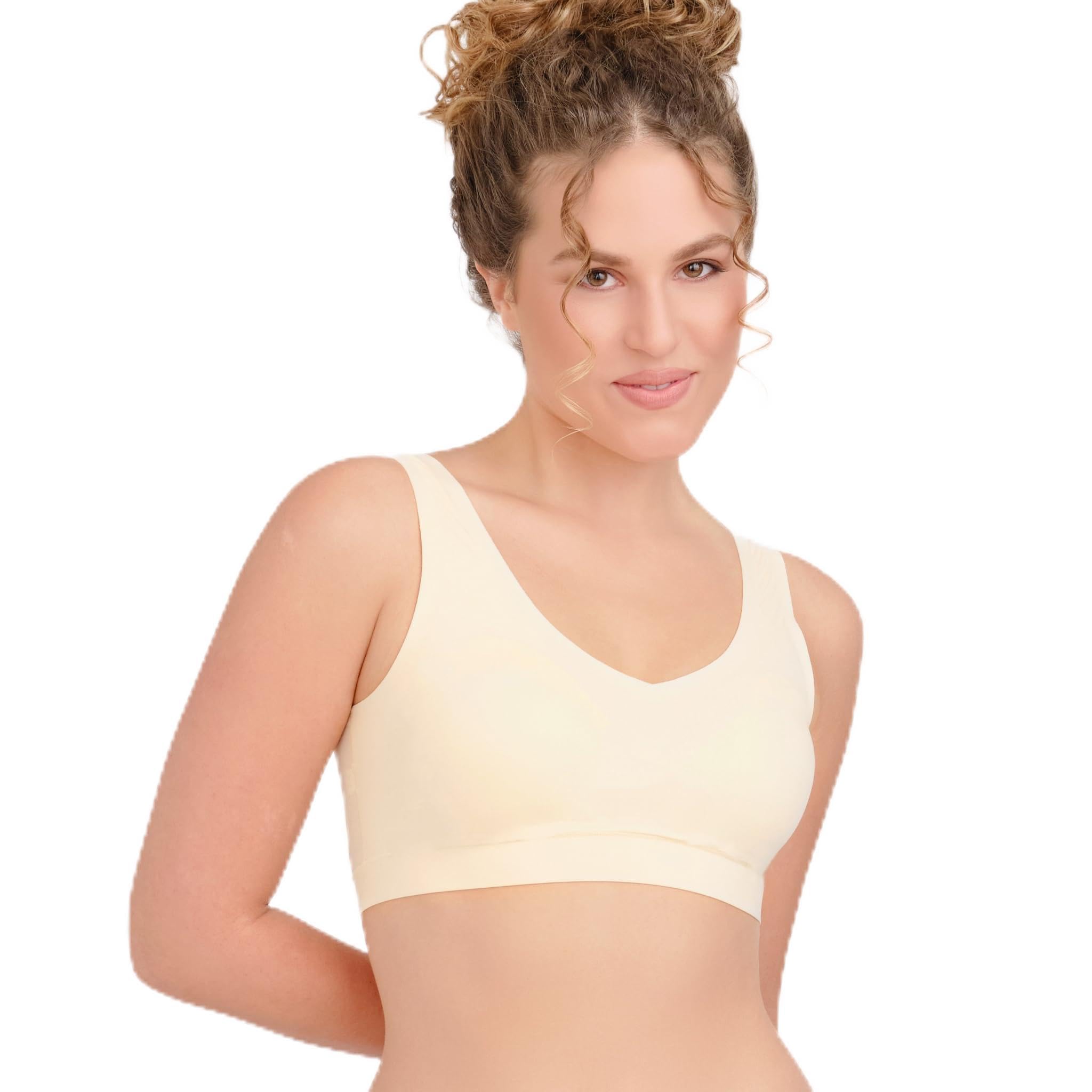 Floatley Cozy Bra Comfort Wirefree Full Coverage Seamless Bra with Embedded Pad for Women