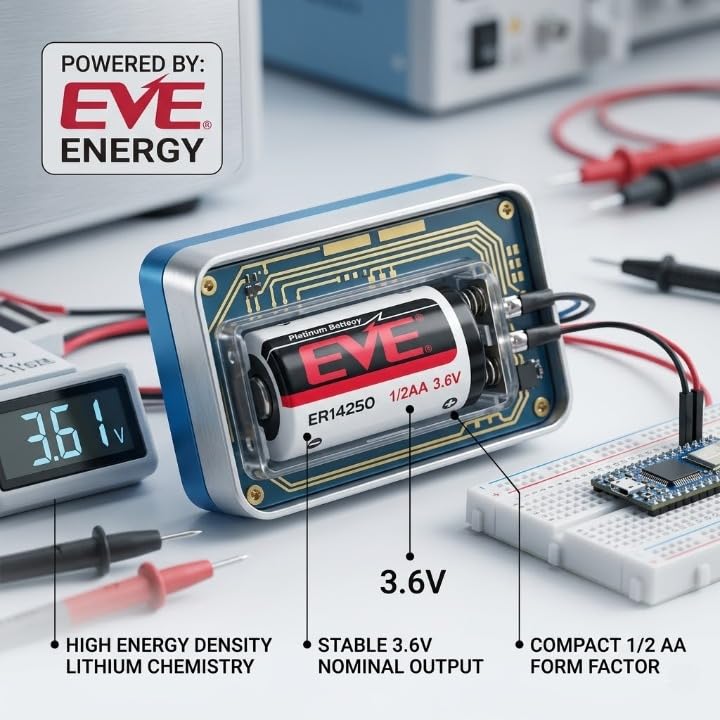 Image of Compatible with EVE ER14250 3.6V 1 /2 AA Lithium Battery (Pack of 1)