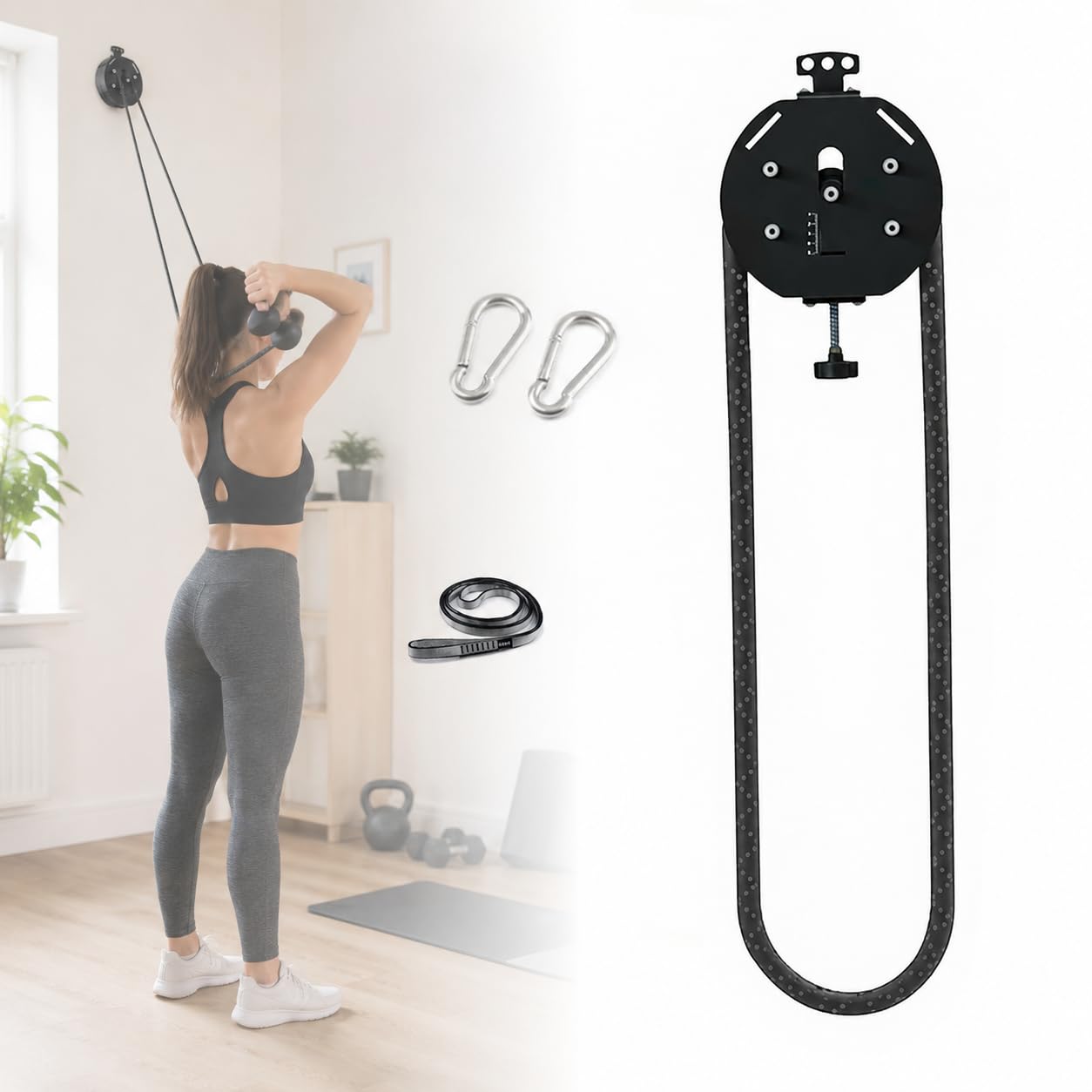 Allenatore con Corda da 4 m per Fitness e Muscolazione Completa Black