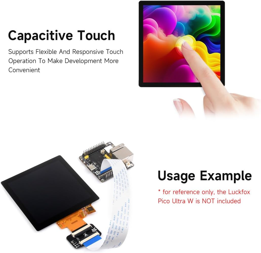 Waveshare 4inch IPS Capacitive Touch Display, Compatible with Luckfox Pico Ultra and Luckfox Pico Ultra W, 480x480 Pixels, RGB Communication Interface