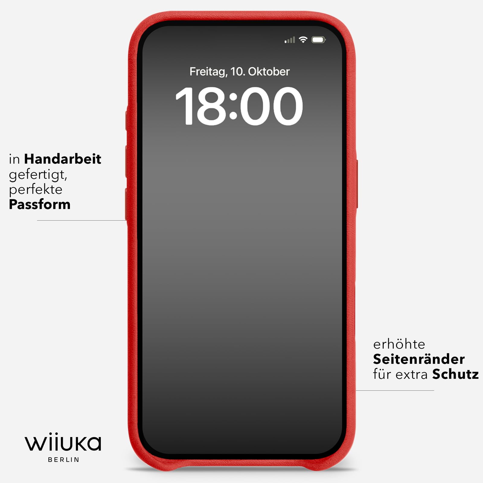 WIIUKA Funda para iPhone Air, piel de Alemania, extrafina, funda para teléfono móvil, funda para teléfono móvil, Qi, skiin, color rojo