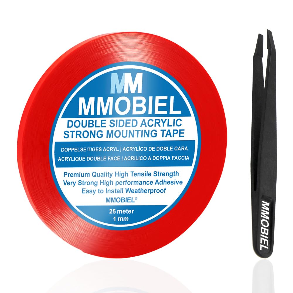 MMOBIEL 1 mm Double Sided Layer Acrylic Strong Adhesive Mounting Tape 30m Long Weatherproof Removable