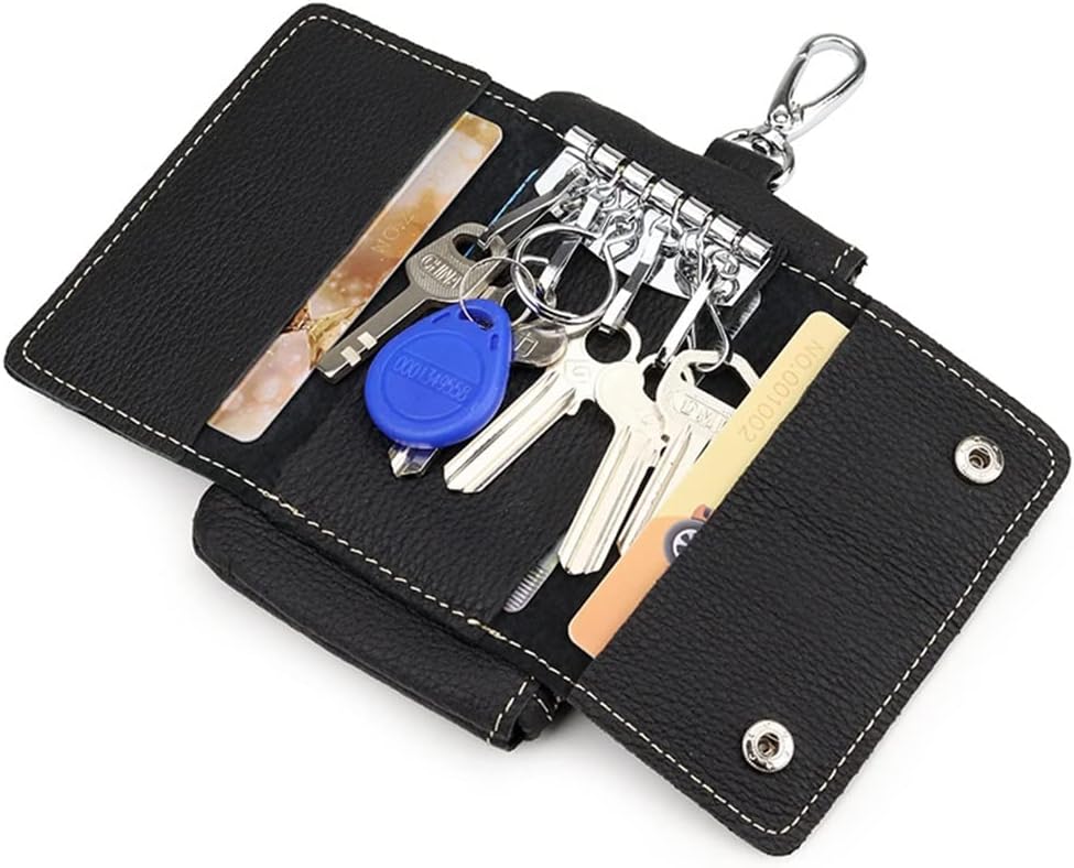 HBJWOV Large Capacity Men's And Women's Key Case Leather Coin Purse All-in- Bag Card(D)