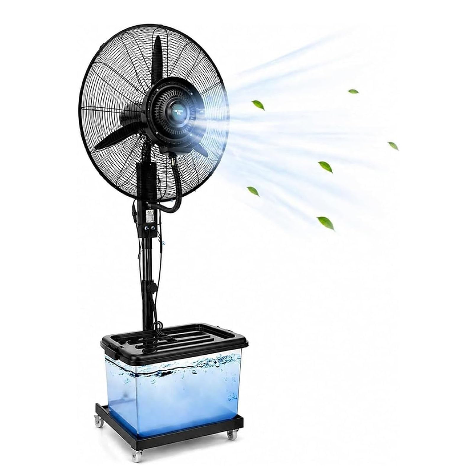 Wentylator Stojący z Mgiełką 42L | Oscylacja 90°, 3 prędkości, wysokość 160-200cm(⌀81cm)