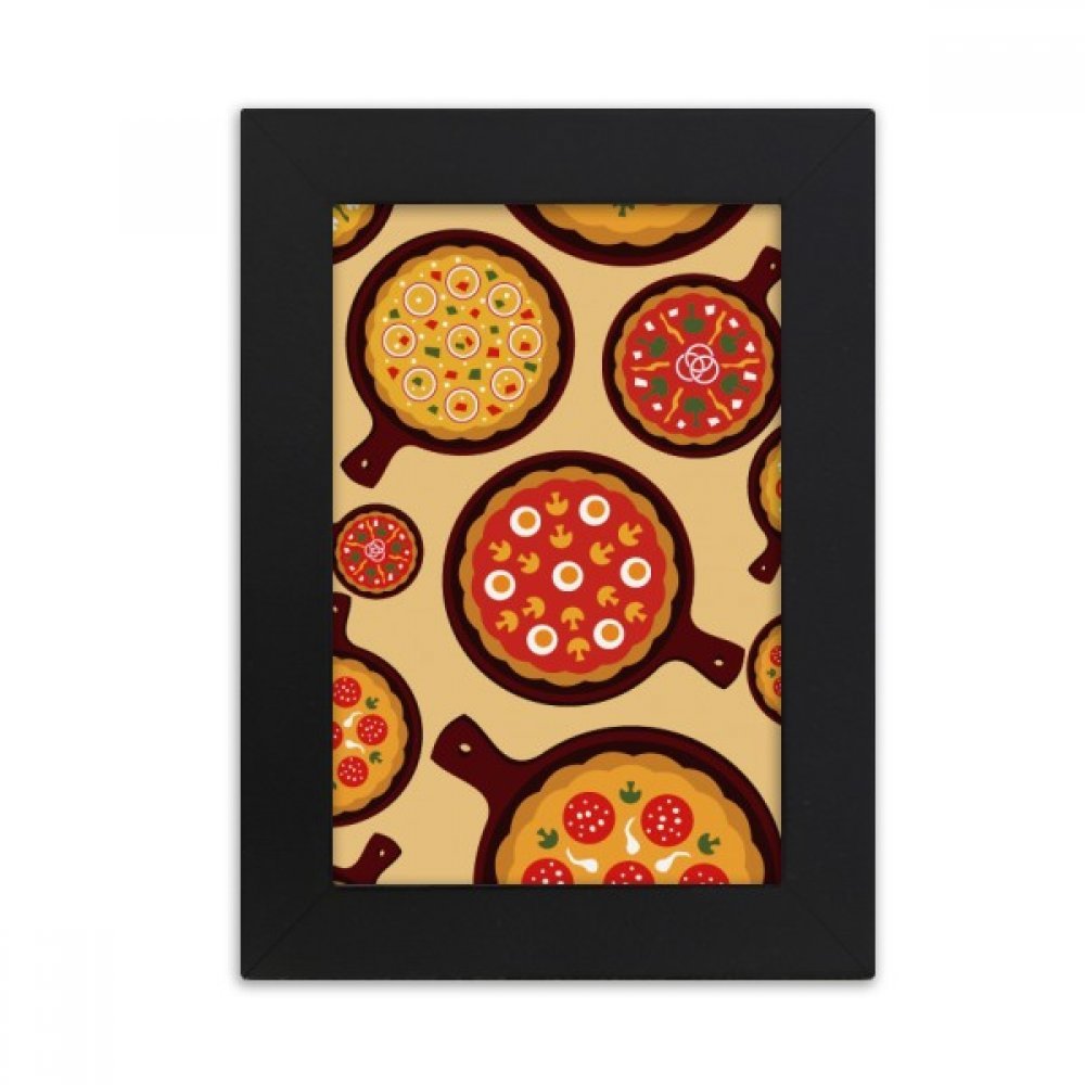 Cadre photo noir 10x15 peinture pizza Italie tomates poivrons pour décoration maison multicolore