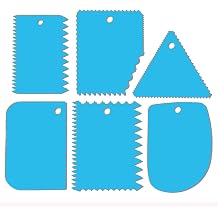 Cake Scraper, 6 Pcs Cake Smoother Scraper, Dough Scraper Blue