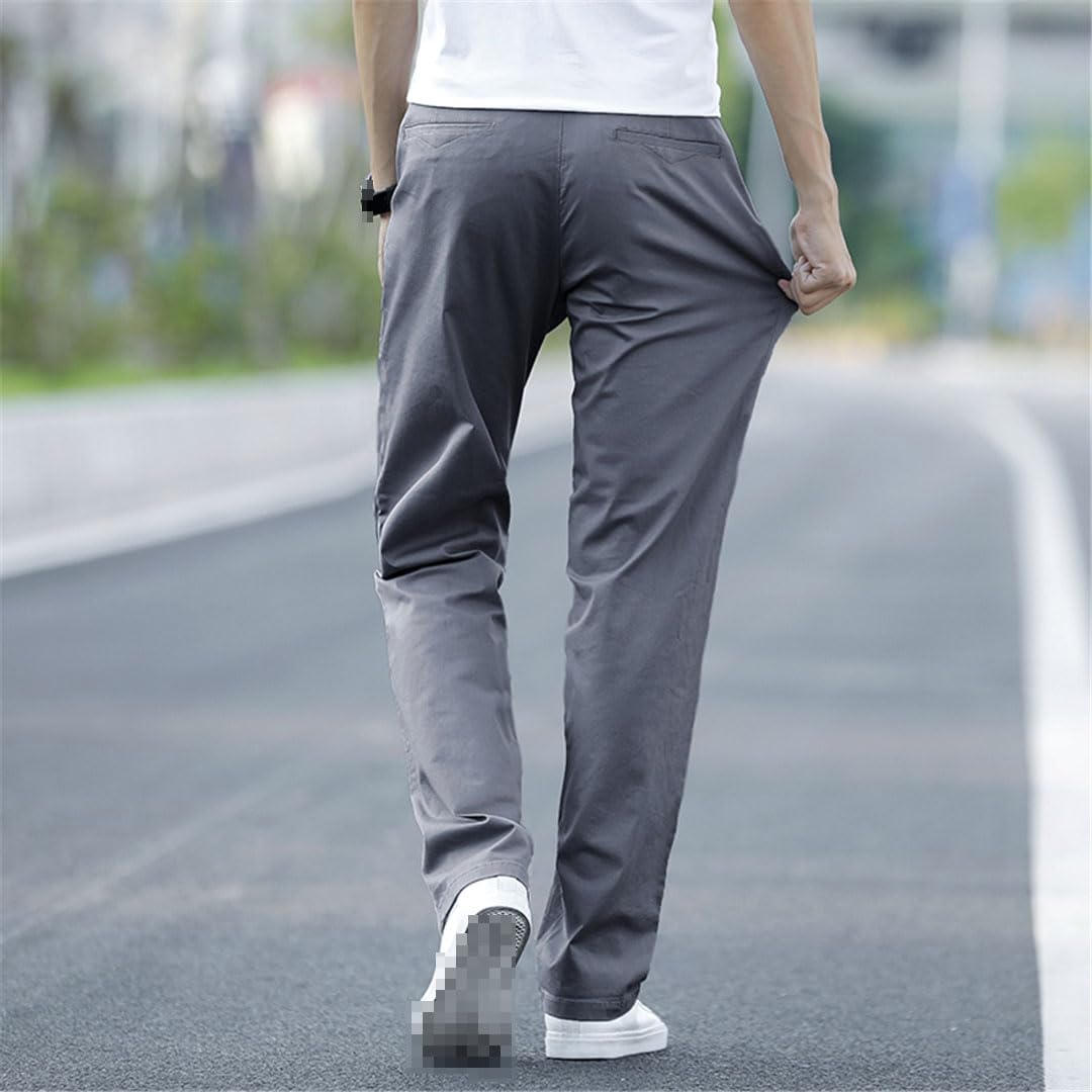 Vogrtcc Pantalones Informales Rectos Y Elásticos Finos para Hombre, Pantalones De Negocios De Talla Grande