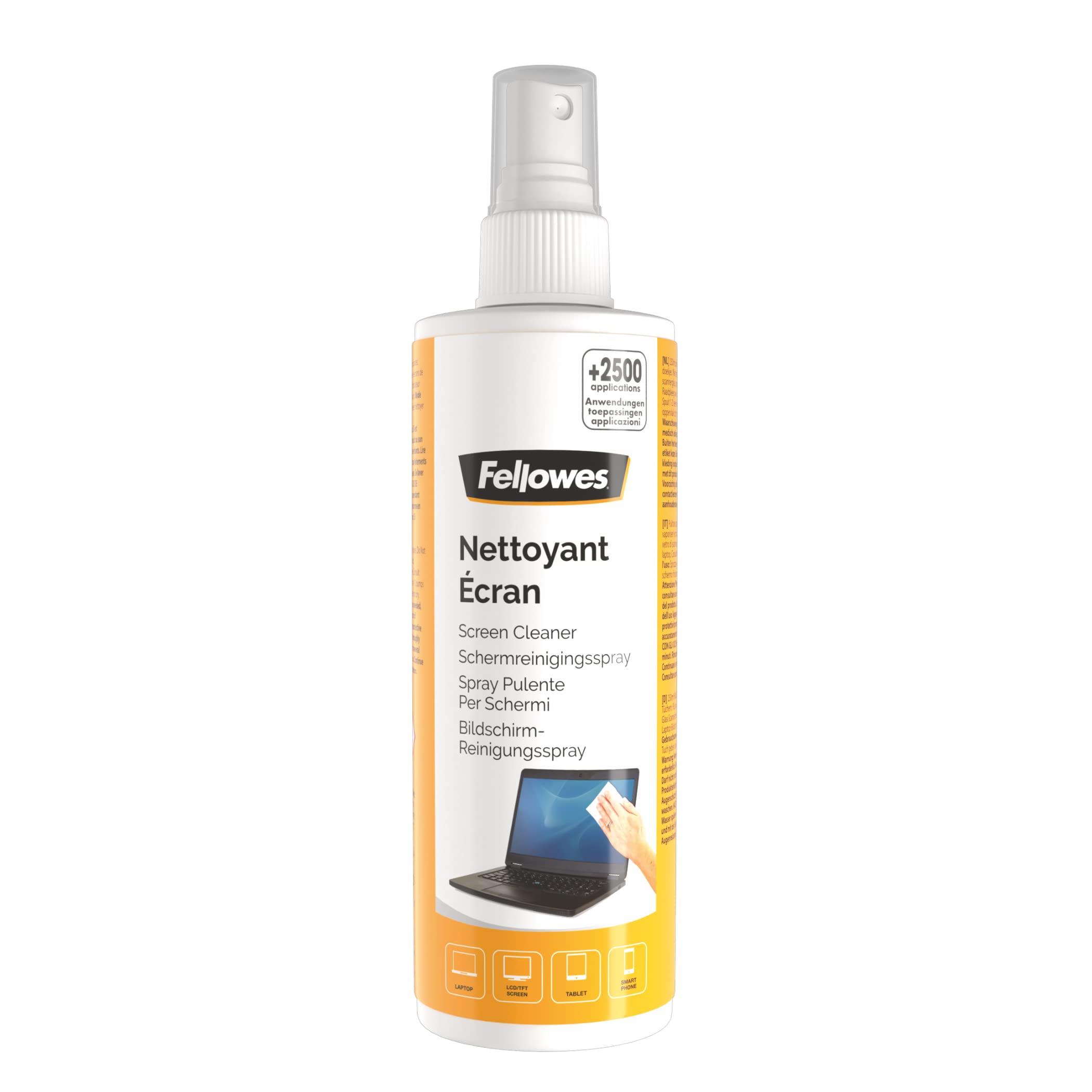 Fellowes lot de 6 Spray nettoyant pour écrans d'ordinateur, pc portables, smartphones, tablettes, 250ml, 9971821