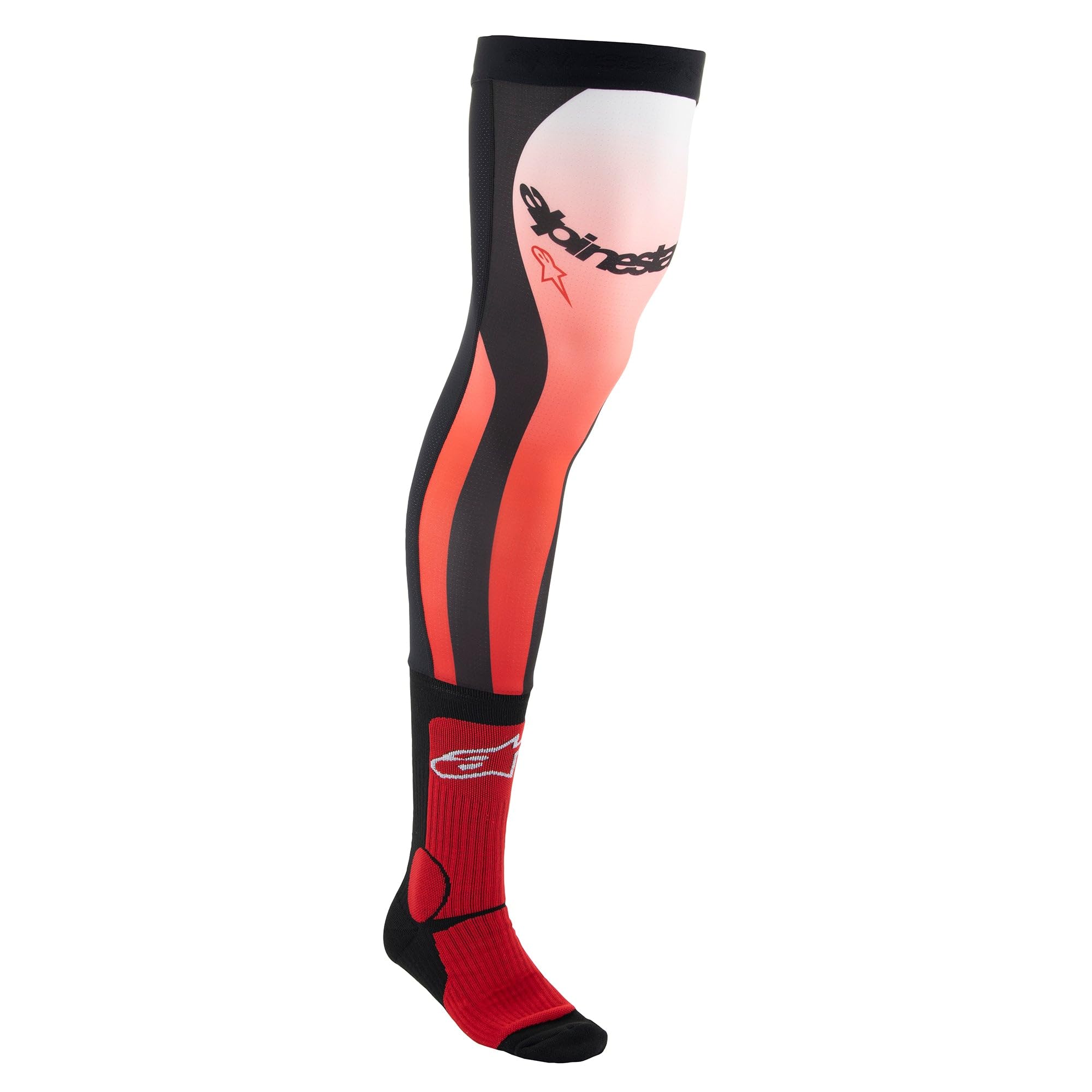Alpinestars Knee Brace Motocross Socks, red/white, L/2XL
