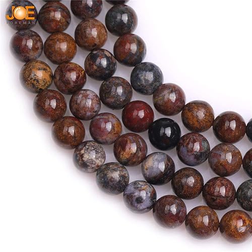 Miniatura 5 de JOE FOREMAN Pietersita natural de grado AA de 0.315 pulgadas, piedras semipreciosas, cuentas redondas de chakras marrones para hacer joyas,