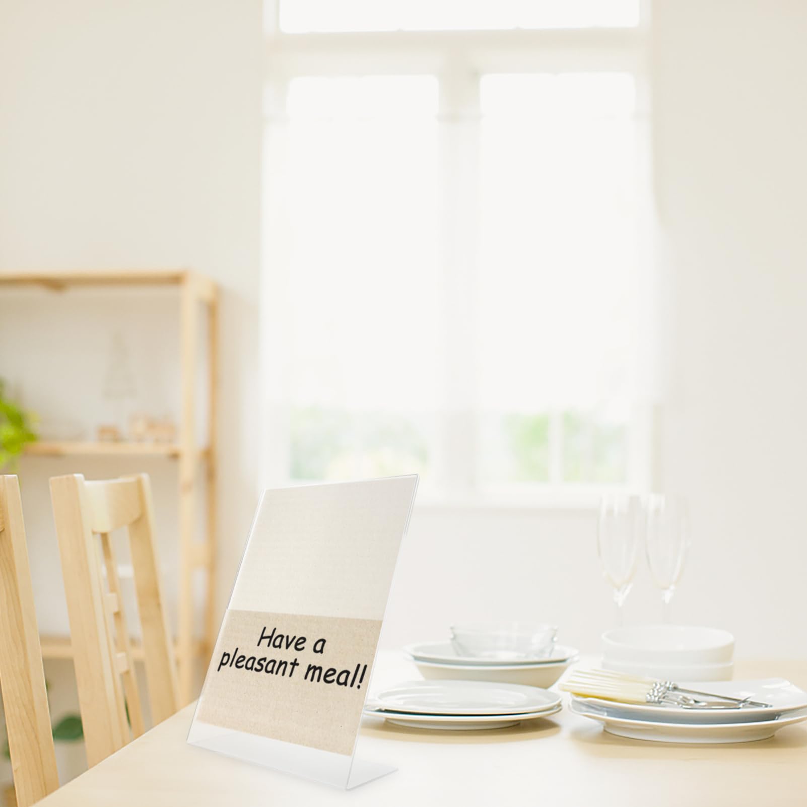 SEWACC Display Board Advertising Stand Picture Holders for Tables Menu Display Rack Slant Back Sign Holder Menu Holder for Table Clear Paper Holder Menu Sign Holder Poster Holder Acrylic