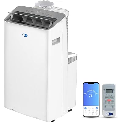 Whynter ARC-1230WN 14,000 BTU (12,000 BTU SACC) NEX Inverter Dual Hose Cooling Portable Air Conditioner, Dehumidifier, and Fan with Smart Wi-Fi, Up to 600 sq ft in White