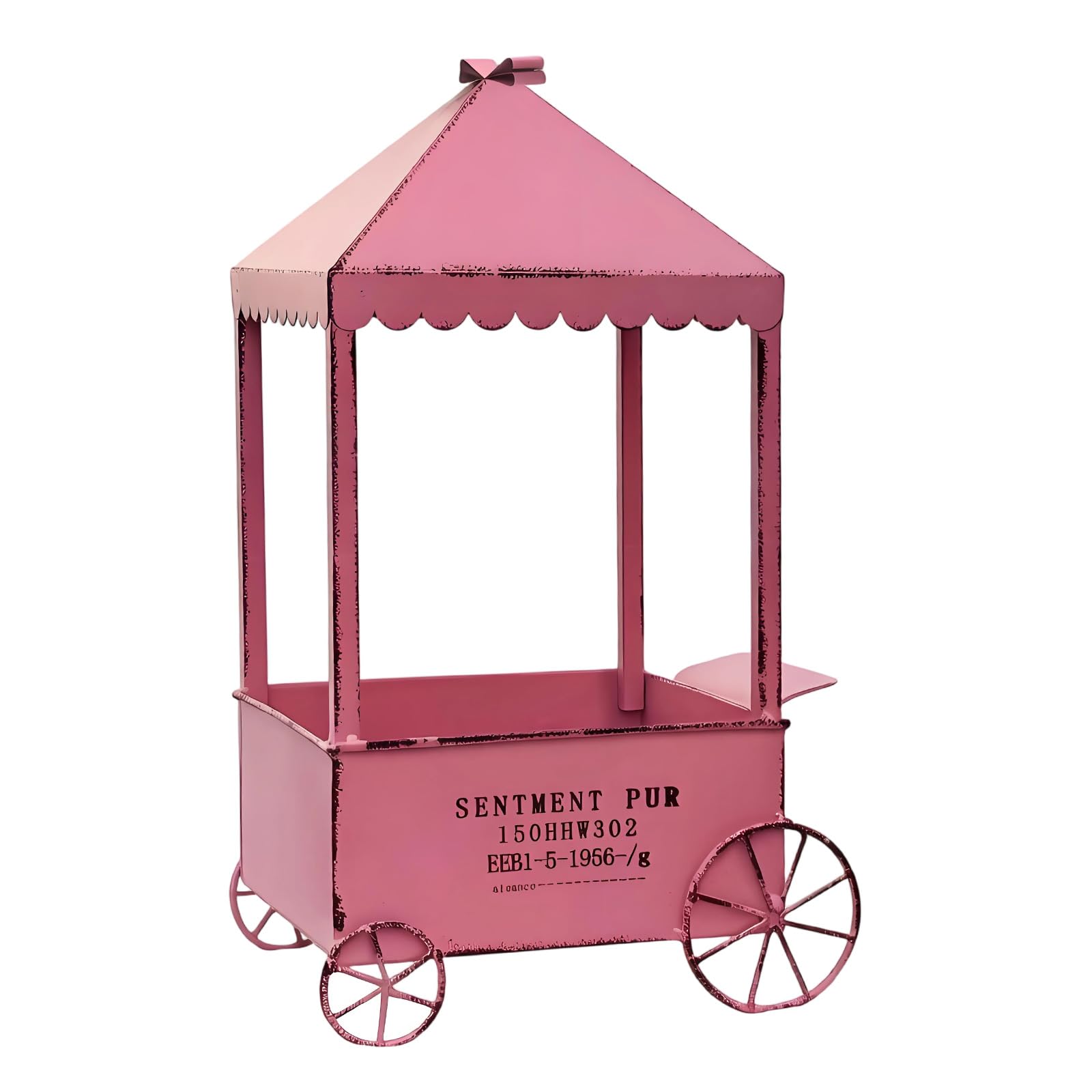 Decorative Iron Garden Cart with Multiple Designed for Moving in Yard or Greenhouses Gardening Cart