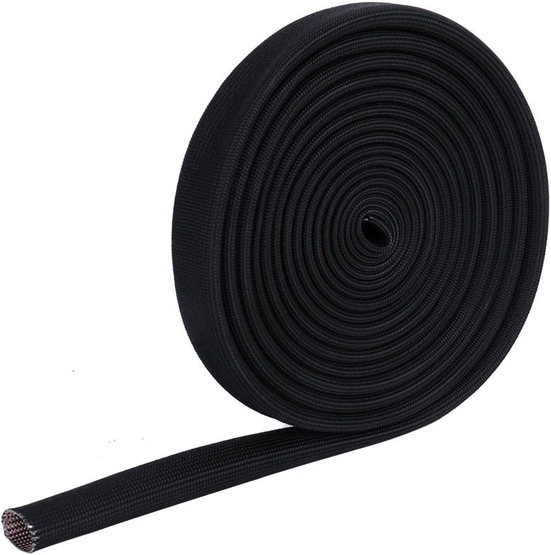 High Temp Black Auto Heat Sleeve Fiberglass Adjustable Heat Shield Black Color (10FT X 6MM(1/4''))