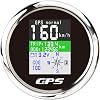 ELING Autometer GPS Speedometer Digital Odometer with Voltmeter 12V 24V for Car Motorbike Truck Boat 3 3/8 inches (White)