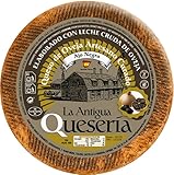 La Antigua Queseria Queso Artesano Curado de Oveja con Ajo Negro, Leche Cruda 100%, Curación Mínima 6 Meses, QUESO ENTERO 3 kg (Aprox)