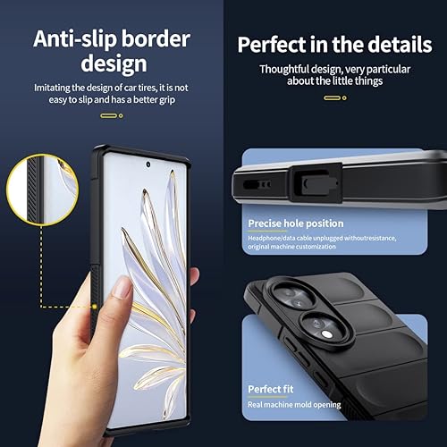 Miniatura 4 de Yarxiawin Funda para Honor 70 de silicona TPU azul, con bolsa de aire invisible Honor 70 funda de teléfono a prueba de golpes cubierta