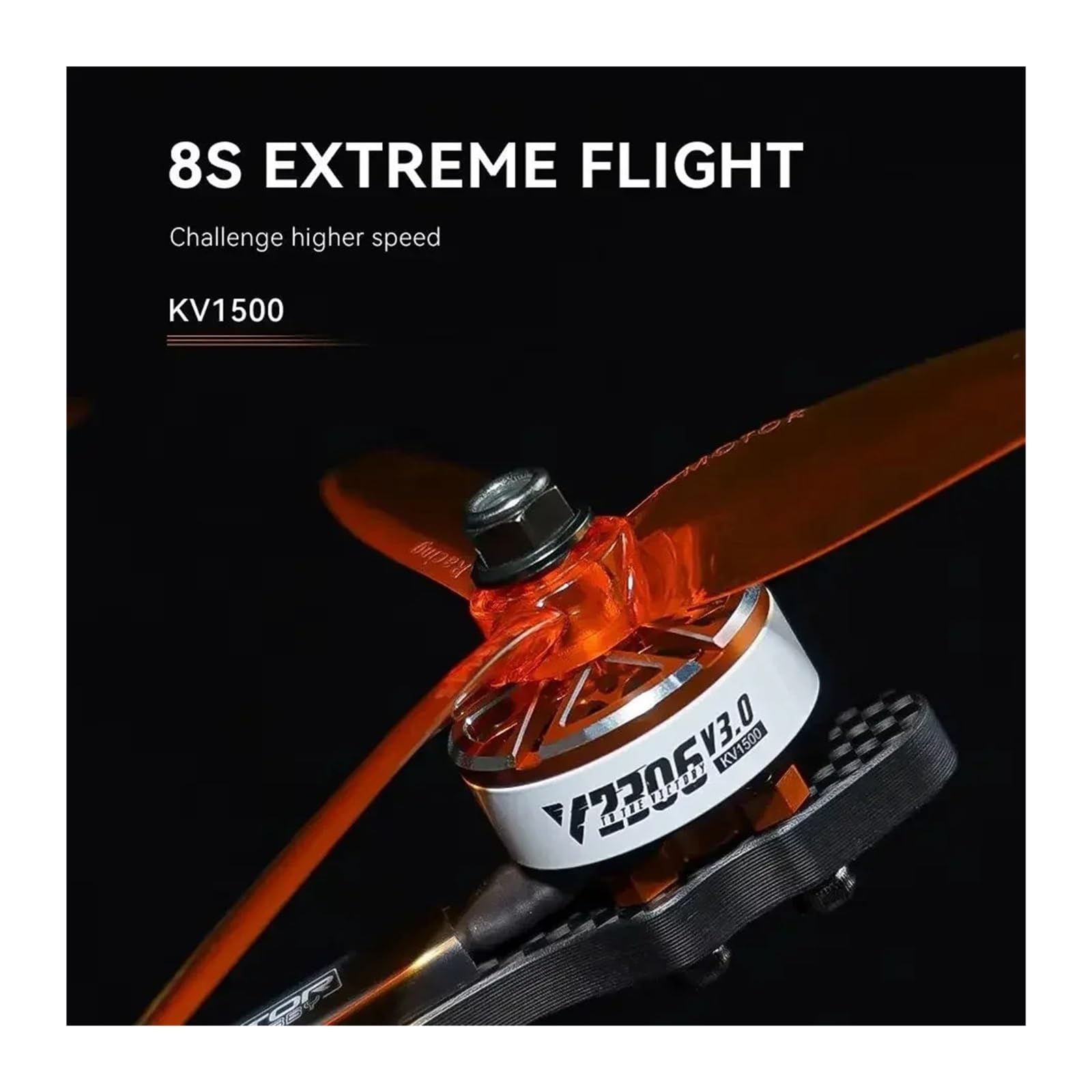 Motore Brushless V2306 V3 30000 RPM per Drone FPV Racing Freestyle | Potenza 30000 RPM, metallo resistente, dissipazione 105°C, compatibile 2306, per piloti 14+(4pcs V2306 V3 KV1500)