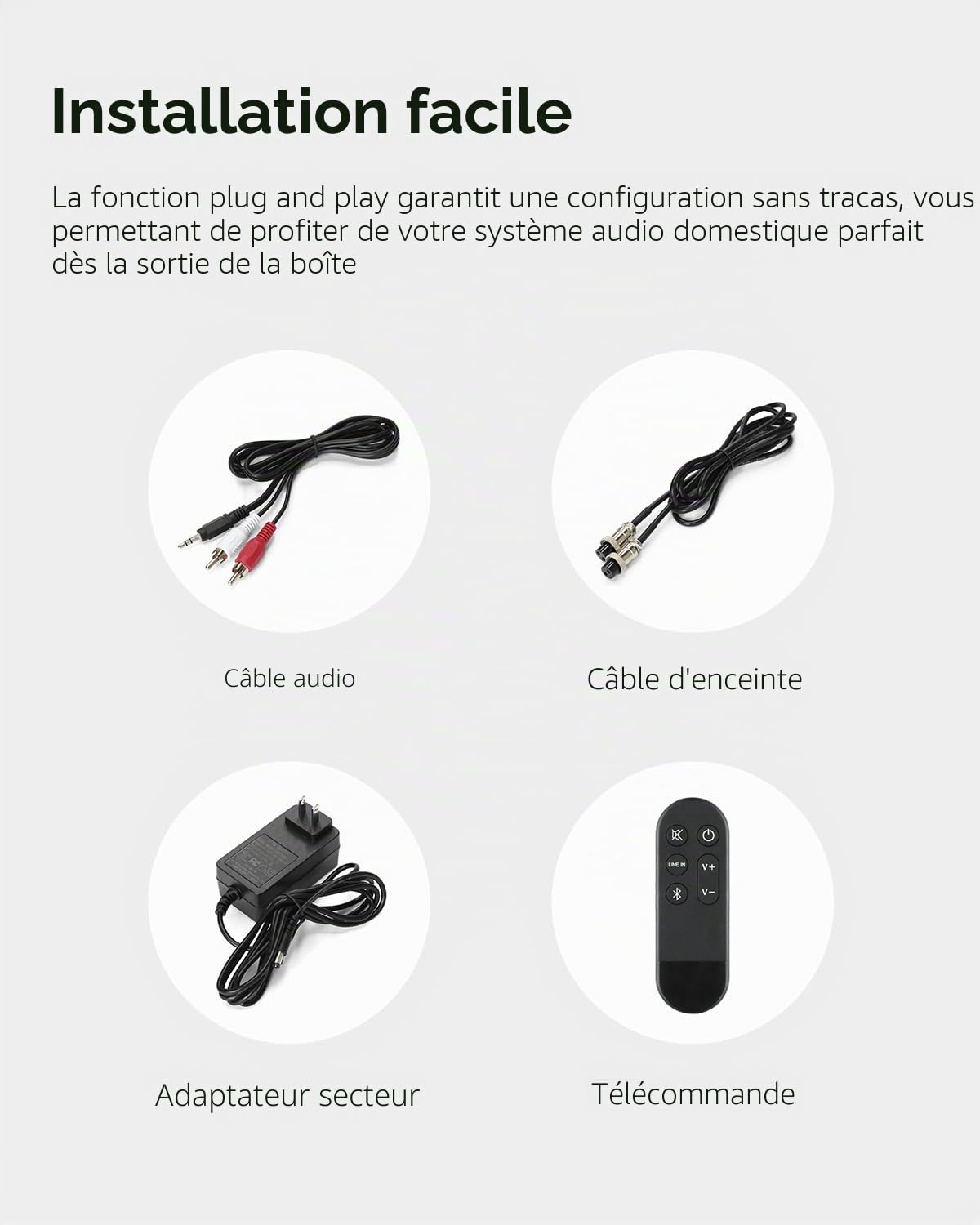 Angels Horn Enceintes Bibliothèque Actives Bluetooth, Hi-FI 60 W RMS | Haut-parleurs 2 voies de 4", 30Hz–20kHz, télécommande, entrée auxiliaire, Bluetooth et boîtier en MDF