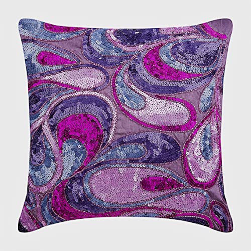 The HomeCentric Rose Jeter Les Taies d'oreiller, Multicolor Paillettes Abstrait Briller Couverture D'Oreillers, 35x35 cm Taies d'oreiller Decoratif, Soie Taie, Art Deco Jettent des - Royal Obsession Cover