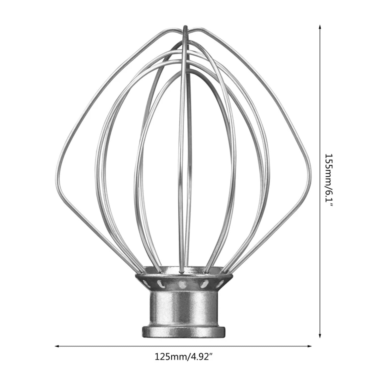 Genérico Batidor de Crema de Huevo de 6 Hilos, Compatible con KitchenAid