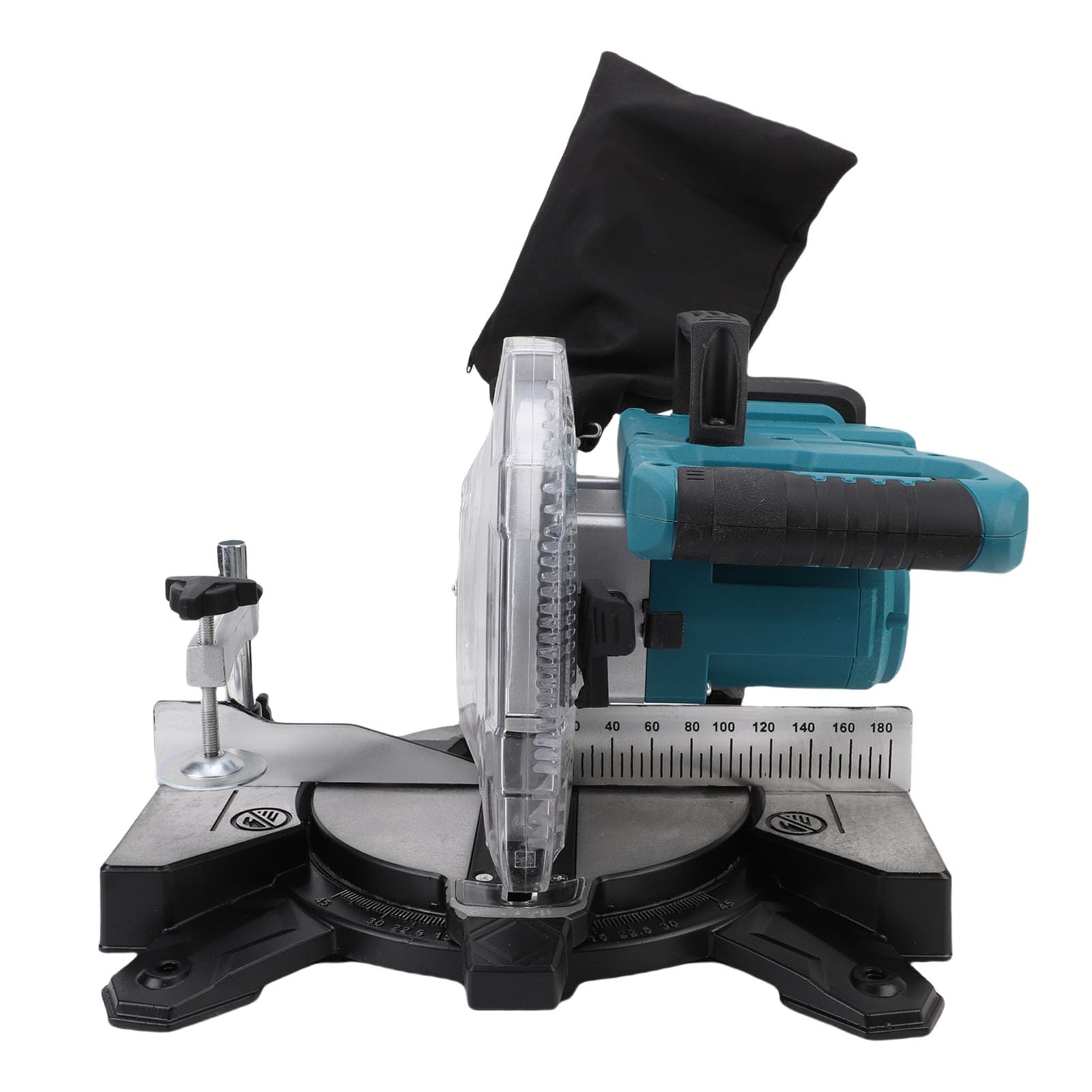 SIXRUN Sierra Ingletadora Eléctrica Sierra Ingletadora Inalámbrica con Motor sin Escobillas Hoja 24T de 8 Pulgadas 3600 RPM Diseño Deslizante Biselado de 0 a 45 Grados para Carpinteros de Renovación