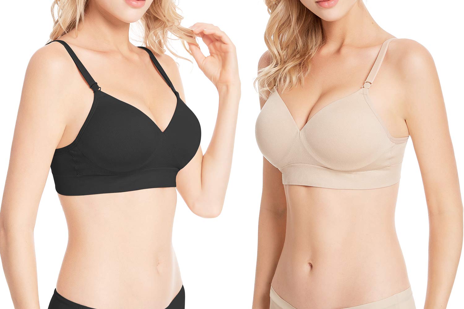 Lemef Seamless Bras for Women Wirefree Padded Bras
