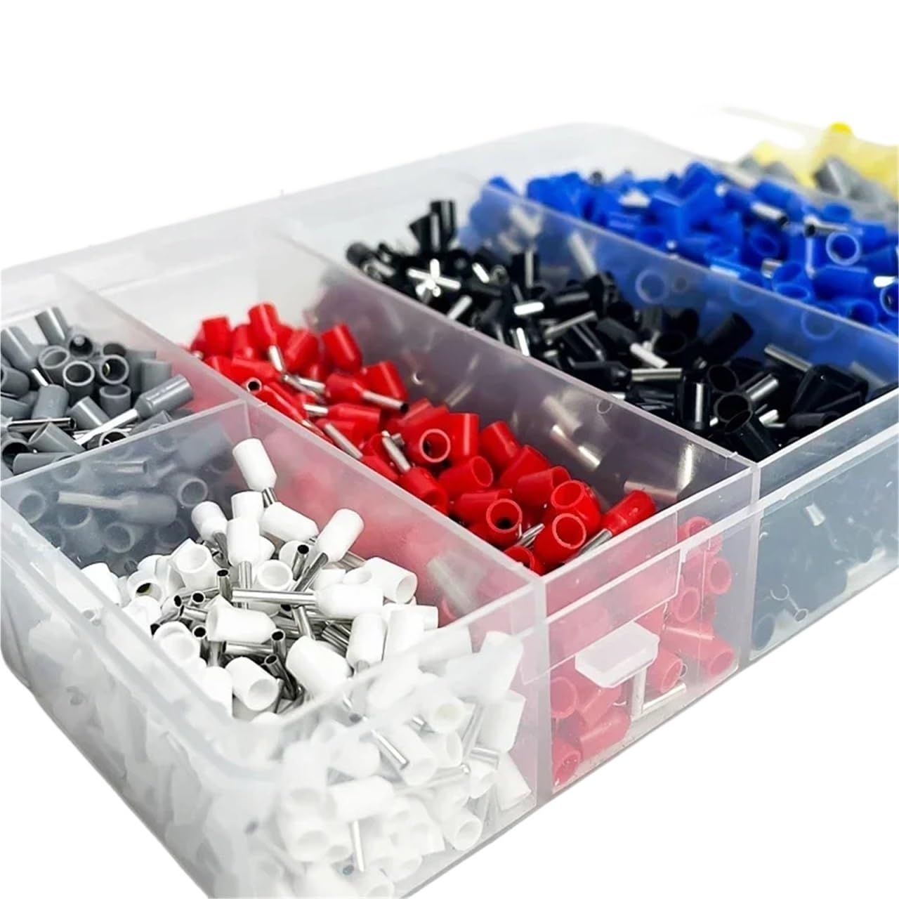 Round Insulated Crimp Terminals 200-1900Pcs E1008 E1508 Heat Resistant Insulated Ring Crimp Terminal Factory Home Wiring Connector(1900pcs)
