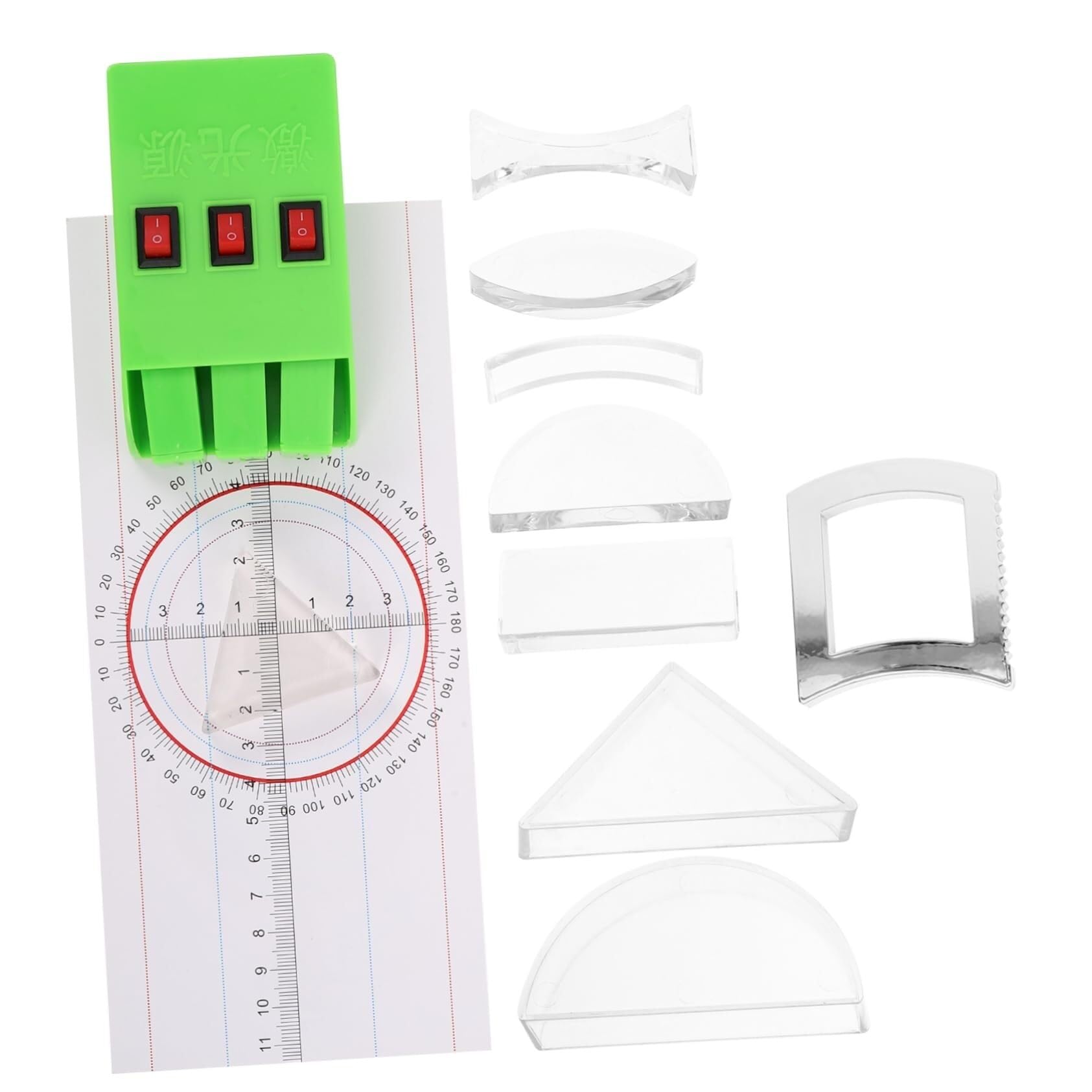 Attrezzatura per esperimenti ottici Kit scientifici ottici Strumenti per esperimenti ottici Kit scientifici per Ottica Prisma Riflettore Esperimenti di Fisica Kit di Ottica Lente c