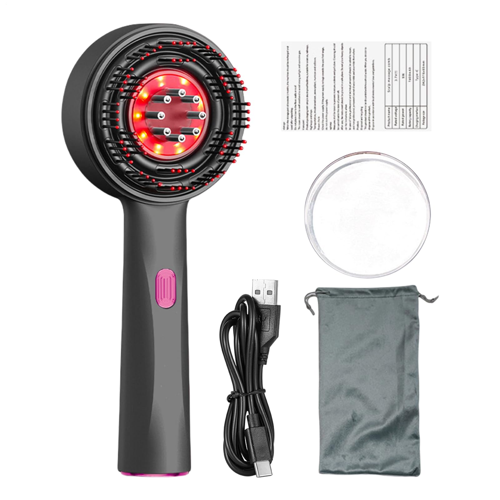 Pettine elettrico per massaggio del cuoio capelluto | spazzole elettriche per la crescita dei capelli, spazzola massaggiante portatile per donne e uomini