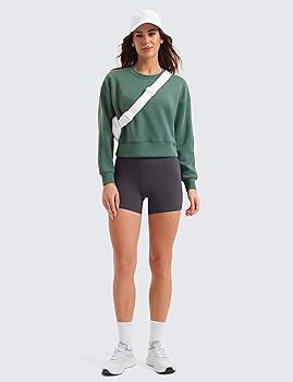 CRZ YOGA SoftAura Pullover Sweatshirt for Women - Crewneck Workout